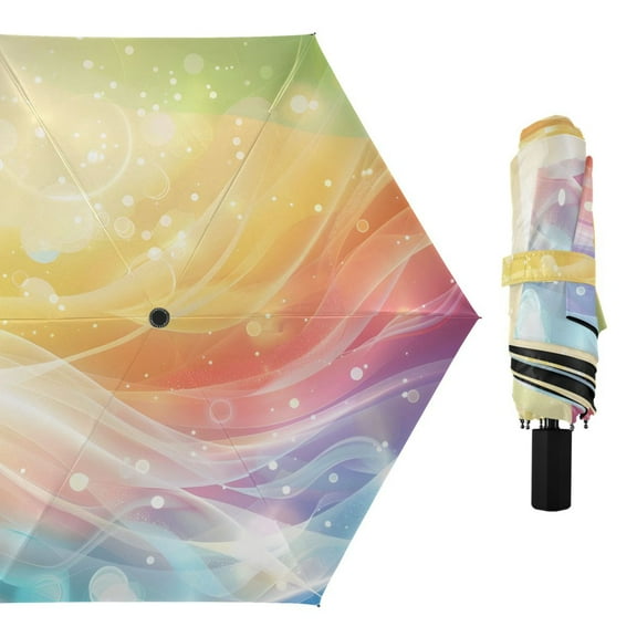Summer Wave Compact Sun Umbrella Windproof Travel Umbrellas for Rain Strong Portable UV Protection