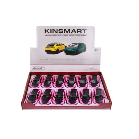 Box of 12 Lamborghini Urus Performante, Matte Hot Pink - Kinsmart 5447DPK - 1/38 Scale Diecast Model Cars