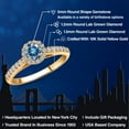 thumbnail image 2 of Gem Stone King 10K Yellow Gold Persian Blue Moissanite and Lab Grown Diamond Engagement Ring for Women | 0.79 Cttw | Round 5MM | Gemstone Birthstone | Size 6, 2 of 6