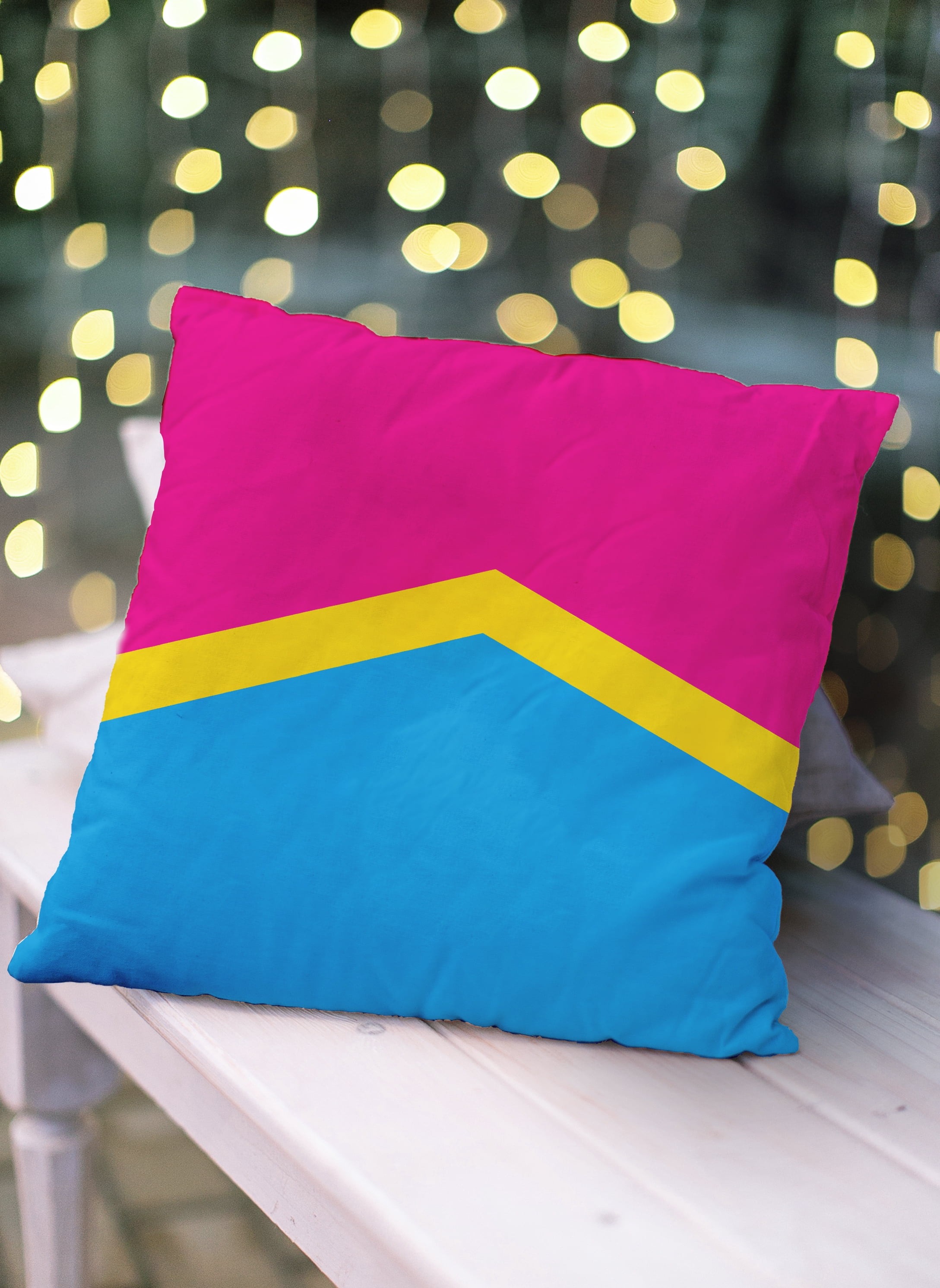 Simply Daisy 18" x 18" Contemporary Chevron Pride Day Polyester Throw Pillow