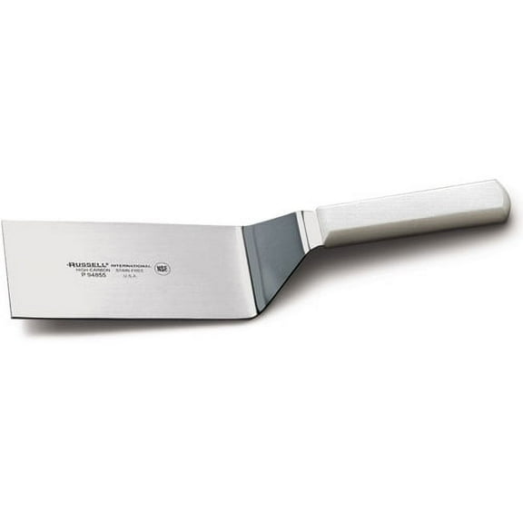 Dexter-Russell P94855 Basics 6" x 3" Hamburger Turner, Offset Stainless Steel Blade with Polypropylene Handle, Square End, Made in USA‌‌‌​‍​‌​​‌​‍​​‌‌‌‌​‍​​‌‌​‌‍​​‌‌​​‍​​‌‌‌‌​‍​‌