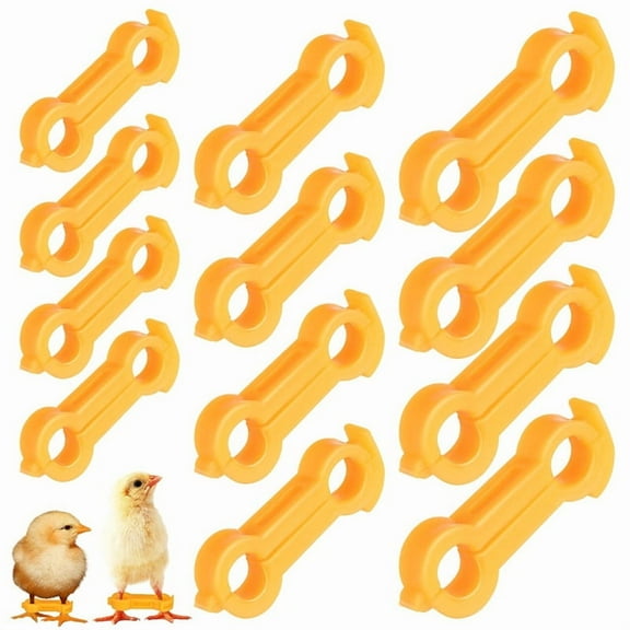 12 x Baby Chicken Parrot Splay Leg Hobbles(4 each of large, medium and small)-Yellow