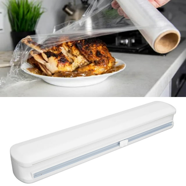 Plastic Wrap Dispenser, Reusable Cling Film Dispenser Household Stretch Film Dispenser Practical Cling Wrap Dispenser With Slide For Home Kitchen Restaurants