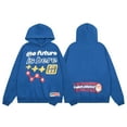 thumbnail image 1 of Sweat à Capuche en Peluche Décontracté Imprimé Lettres Planète Cassée-24732 Bleu-m, 1 of 1