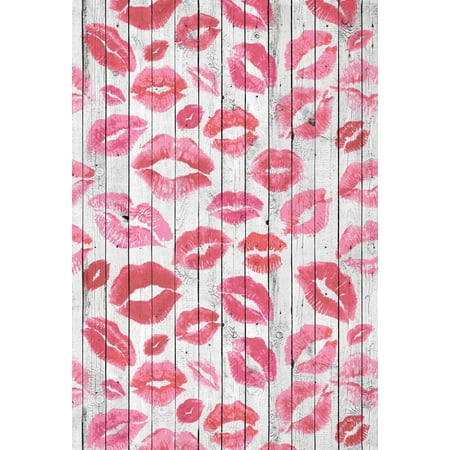 Image of ABPHOTO Polyester 5x7ft lips on vintage wood Photography Newborn Backdrop