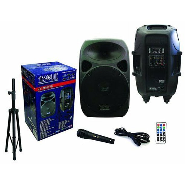 Absolute USA US2500 2Way 15" 3500W Speaker BuiltIn Bluetooth