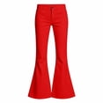 thumbnail image 4 of Linfrsh Girls Uniform School Pants Kids Flare Bell Bottoms (Red,14-15 Years), 4 of 9
