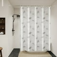 thumbnail image 4 of Plastic Shower Curtain Liner, Premium PEVA Gray Leaf Shower Curtain, Shower Curtains for Bathroom with Magnetic Weights and Rustproof Grommets (White, 70x79 in), 4 of 4