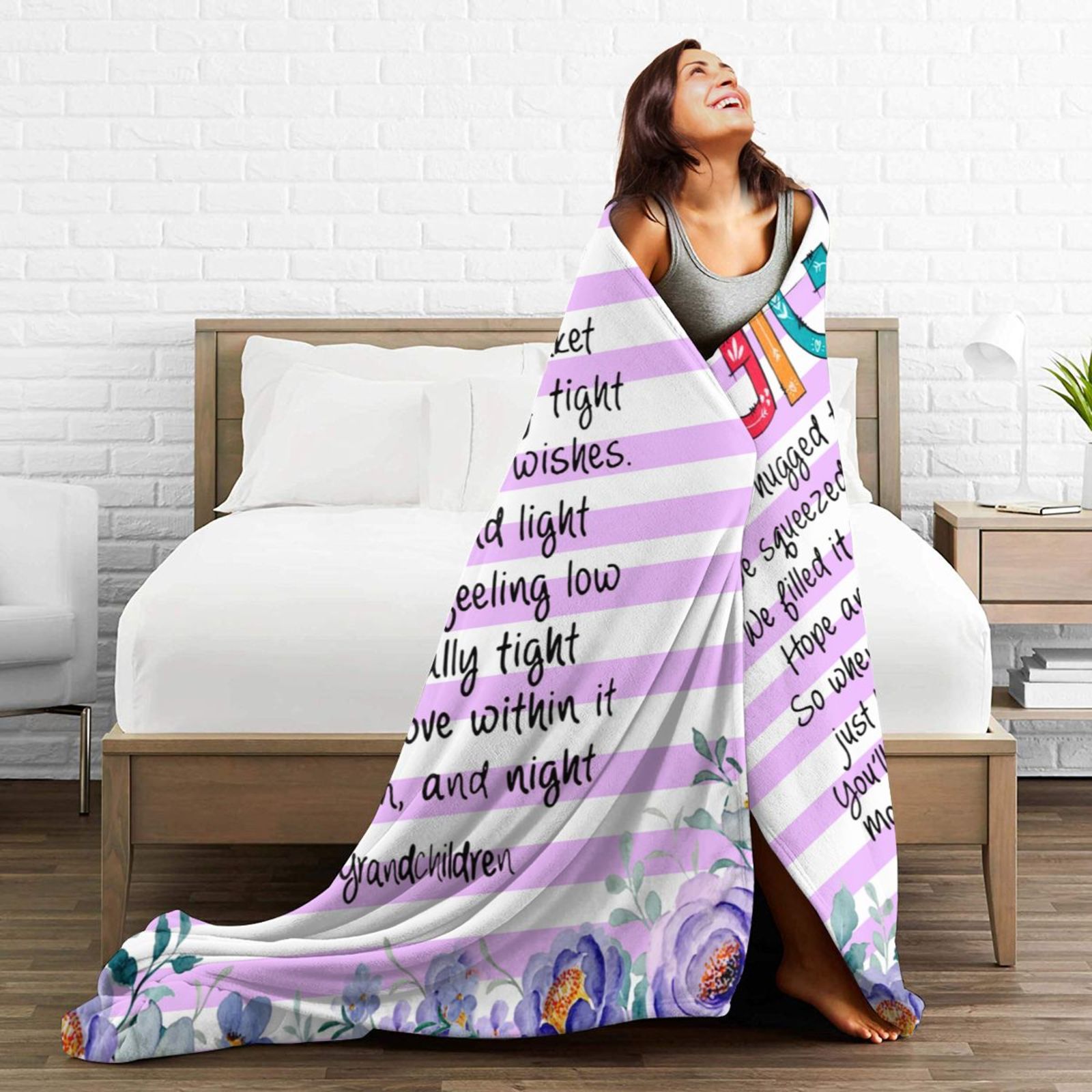 Wijzvio Gigi Loves Me Throw Blanket Soft Fuzzy Fleece Blanket For Couch Bed Living Room Decoration 60"X50"