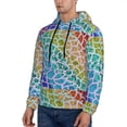 thumbnail image 3 of Uemuo Rainbow Glitter Pattern Men's Hoodie - Casual Pullover Hoodie with Kangaroo Pocket, Stylish Hooded Sweatshirt for Everyday Wear-Medium, 3 of 7