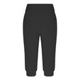 thumbnail image 4 of FAIWAD Women's Capri Lounge Pants Stretch Chinch Bottom Jogger Elastic Waist Daily Lightweight Cropped Short Sweatpants, 4 of 6