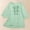 Green, variant on QHWAUAKFBN T Shirts For Women Loose Fit Vintage Linen Cotton Embroidered Shirt V Neck Simplicity Solid Color ¾ Sleeve Tshirts Top