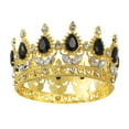 thumbnail image 1 of Toppers de pastel en mini corona Uxcell, tiara de aleación de reina y princesa con cristal para decoración de pastel de cumpleaños, dorado/negro, 1 of 6