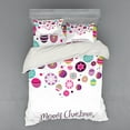 thumbnail image 2 of Ambesonne Christmas Bedding Set 3 Pcs, Retro Graphic Baubles, Twin, Multicolor, 2 of 3