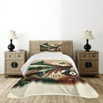 thumbnail image 4 of Ambesonne Lake Quilted Bedspread Set 2 Pcs, Peaceful Meadow Scene Woods, Twin Size, Hunter Green Pale Redwood, 4 of 5