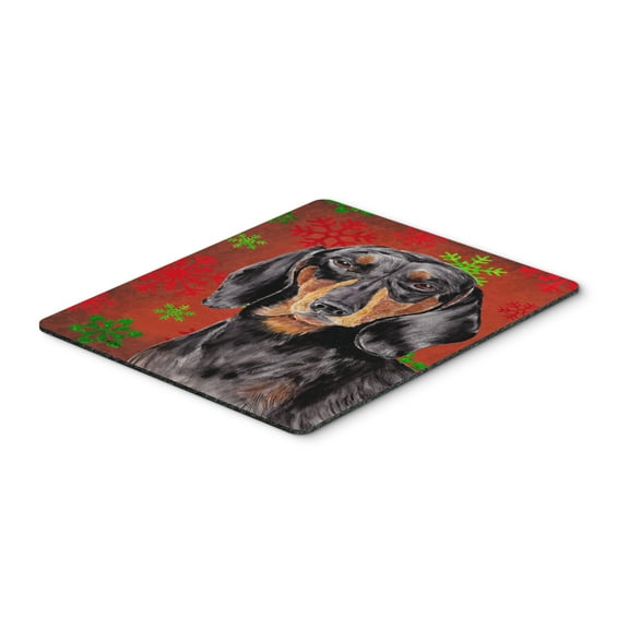 Carolines Treasures SC9403MP "Dachshund Red and Green Snowflakes Holiday Christmas Mouse Pad Hot Pad or Trivet" Large
