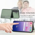 thumbnail image 3 of Feishell Back Flip Wallet Case for Samsung Galaxy S25 Plus,Drop Protection Luxury PU Leather Magnetic Closure RFID Blocking Card Slots Flip Kickstand Support Car Mount Phone Case for Women Men,Green, 3 of 8