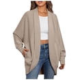 thumbnail image 1 of FAIWAD Womens Open Front Cardigan Long Sleeve Knit Plus Size Lightweight Sweater Coat, 1 of 4