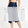 thumbnail image 3 of Zynoxe Womens Plus Size Jean Skirts Trendy High Waist Hidden Side Split Under Button Placket Bodycon Skirts Stretch Washed Midi Skirts Dark Blue S, 3 of 9