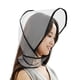 thumbnail image 3 of GOOHOCHY 2 gorros de lluvia con visera, transparentes, impermeables, para proteger el peinado, de plástico, para mujeres y niñas., 3 of 7