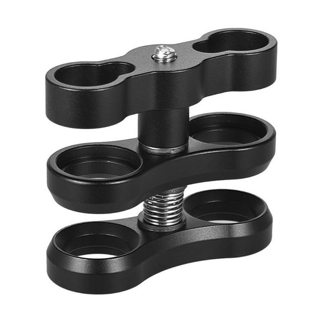 1in 1" Ball Clamp Butterfly Clip Arm Dual Holder Mount for Underwater Photography Diving Light System for Action Camera Flashlight Arms System
