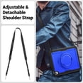 thumbnail image 5 of Shockproof Case for Apple iPad 11th 10th Generation 2025 2022, Rugged Hybrid Protective Cover with Pencil Holder & Shoulder Strap Kids Friendly Rotating Stand Case for iPad 11th 10th Gen, Darkblue, 5 of 8