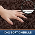 thumbnail image 4 of RUseeN Brown Bathroom Rugs â Thick Chenille Bath Mats for Bathroom Floor, Absorbent and Washable Bath Rug Non-Slip, Plush and Soft Rugs for Bathroom, Kitchen, Shower, Sink - 16" x 24", 4 of 7