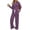 Purple, variant on Fantaslook Two Piece Lounge Sets for Women Fall Travel Outfits Henley Neck Sweater tops Wide Leg Pants Matching Sets Pajamas Clothes