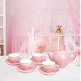thumbnail image 3 of FAO Schwarz Ceramic Tea Party Set for Kids Pink Polka Dot 9 Pieces, 3 of 6