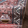 thumbnail image 4 of Hasoo Traditional Rug 9X12 Large Area Rug Machine Washable Area Rug Foldable Thin Rug Vintage Floral Tribal Rug Non-Slip Accent Rug Oriental Aesthetic Rug Living Room Bedroom Home Office Pink, 4 of 5