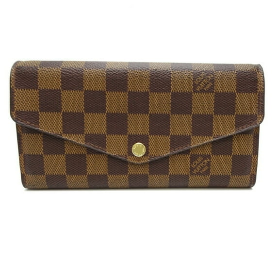 Pre-Owned Louis Vuitton Portefeuille Sarah Long Wallet N63209 Damier Brown for Men... (Fair)