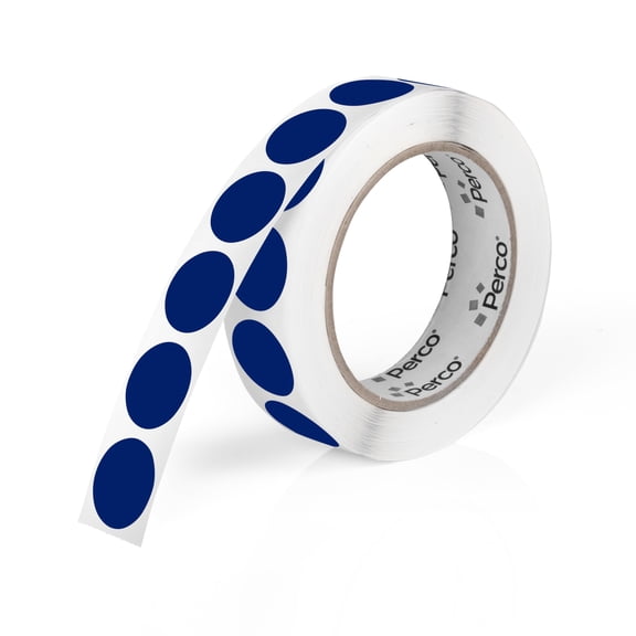 Perco Dark Blue 1-Inch Round Circle Dot Sticker Labels with Easy Peel Perforation - 1,000 Labels per Roll - Strong Adhesion, Vibrant Colors for Organizing, Crafting & More - Made in USA
