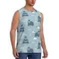 thumbnail image 2 of Kdxio Cute Hippopotamus for Men's Muscle T-shirt,Sleeveless for Workout Running Athletic Gym Lounge Casual, 2 of 7