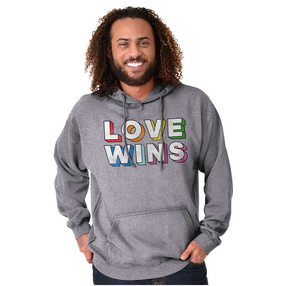 Inspirational Love Wins Rainbow Hoodie Sweatshirt Women Men Brisco Brands S