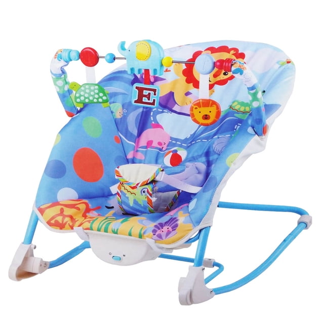 Silla Bouncer Macilux Mecedora Jungle Azul