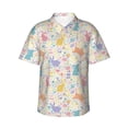 thumbnail image 2 of Goofa Flower Color Rabbit Hawaiian Shirt for Men, Unisex Summer Beach Casual Short Sleeve Button Down Shirts,Aloha Tropical Floral print shirt-Small, 2 of 9