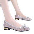 thumbnail image 3 of Sngxgn Flats Shoes for Women, Ballet Flats Shoes with Comfortable , Soft Slip on Dressy Shoes for Casual(Silver,41), 3 of 8