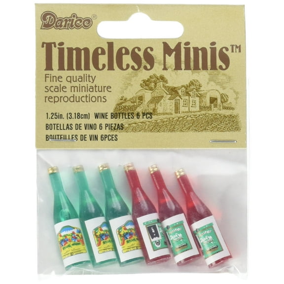 Timeless Miniatures-Wine Bottles 6/Pkg