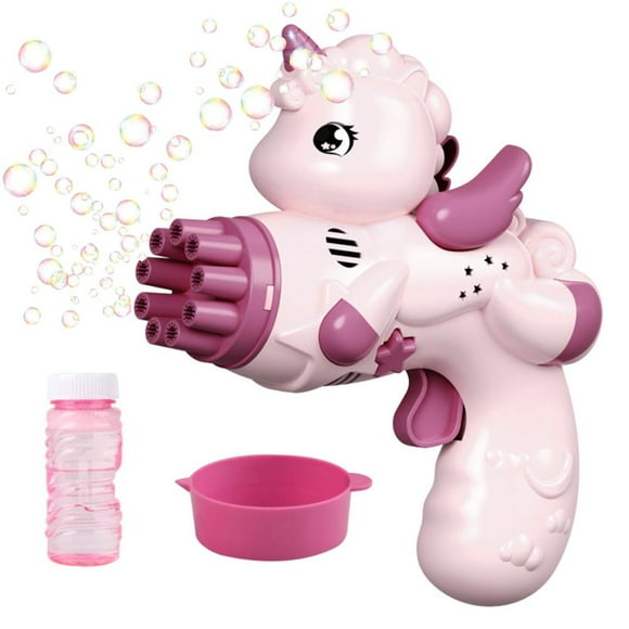 Bubble Blower Bubble Blower Cartoon 9 Holes Automatic Bubble Machine With Light Party Favors Summer Toy Outdoor Activity Birthday Gift For Kids