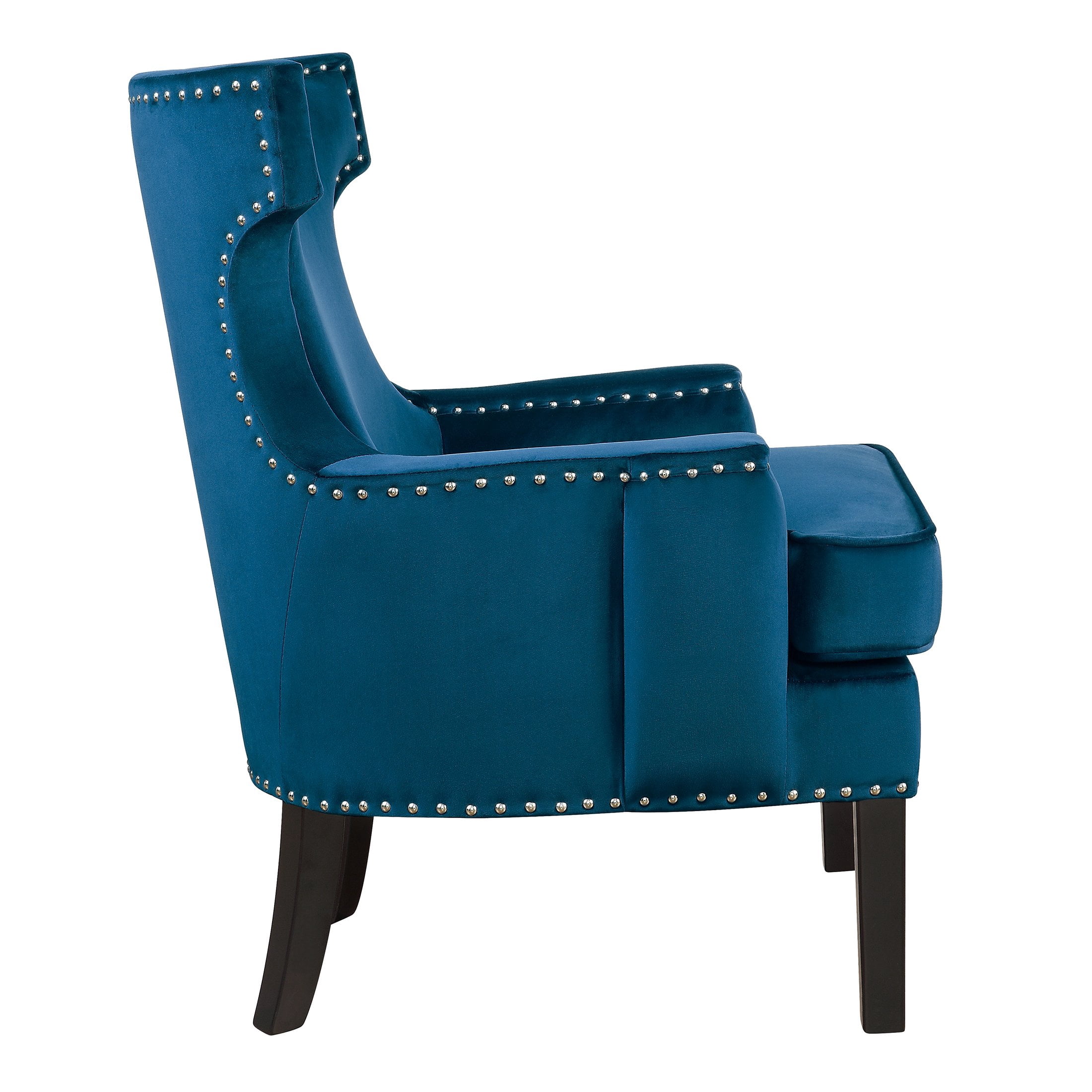 OakvillePark Sigfridson Velvet Upholstered Accent Chair, Blue