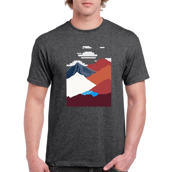 Colorful Mountains T-Shirt Men -Smartprints Designs, Male Medium