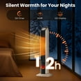 thumbnail image 4 of Zynkez 34" Tower Space Heater with 3D Flame Effect, 1500W PTC Ceramic Electric Heater, Oscillating, Remote Control, 12-Hour Timer, Safe Portable Heater for Large Rooms, Bedroom & Office (Beige), 4 of 6