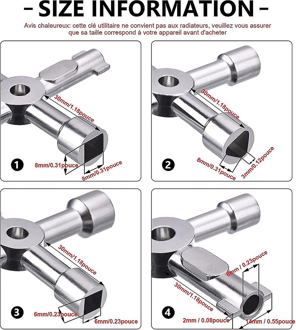 Meter Box Key Gas Key Meter Key 4-way Multi-functional Utilities Key ...