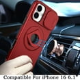 thumbnail image 2 of For iPhone 16 6.1inch Case Full Protection Stand Magnetic Circle +Tempered Glass, 2 of 4