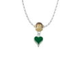 thumbnail image 2 of Delight Jewelry Silvertone Small Long Green Heart Mia Monkey Charm Necklace, 2 of 4