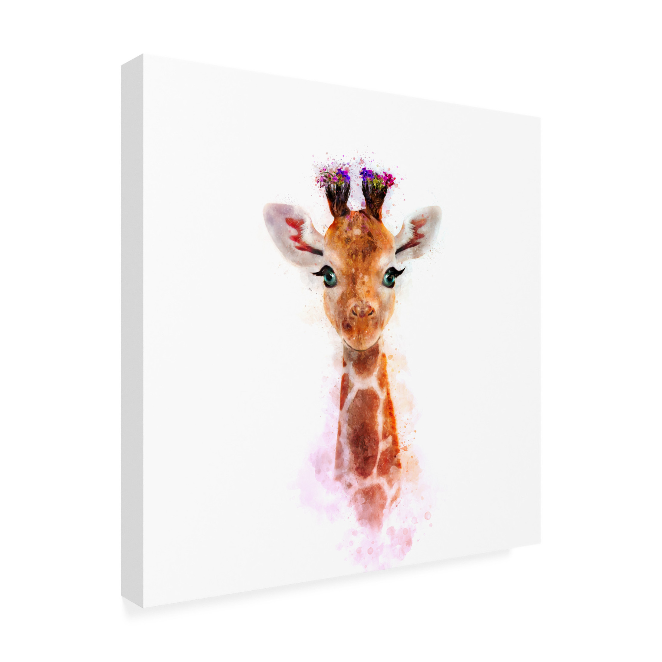 Trademark Fine Art Emel Tunaboylu Baby Giraffe Canvas Wall Art