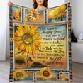 thumbnail image 2 of Sunflower Blanket Sunflower Decor Inspirational Faith Throw Blanket Sunflower Blanket Gifts for Girls Boys Winter Bedding Super Warm Soft Plush Fleece Flannel Blanket for Kids Adult Women 50"x60", 2 of 5