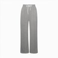 thumbnail image 4 of TOWED22 Girls Sweatpants Front Seam Drawstring High Waist Wide Leg Sweat Pants Baggy Causal Kids High Waisted(Grey,7-8 Y), 4 of 5
