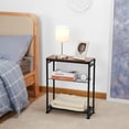 thumbnail image 4 of Small Space Side Table with Magazine Rack - Rustic Brown End Table, 4 of 9