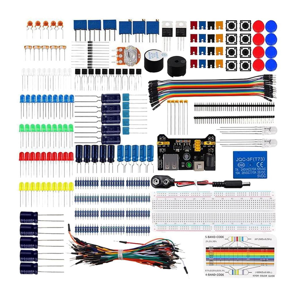 Electronics Component Starter Kit With 830 tie-points Breadboard Cable Resistor 